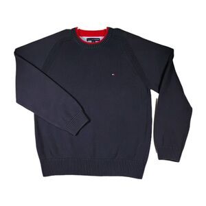 Vintage Tommy Hilfiger Men's Navy Blue Pullover Sweater Long Sleeve Size XL